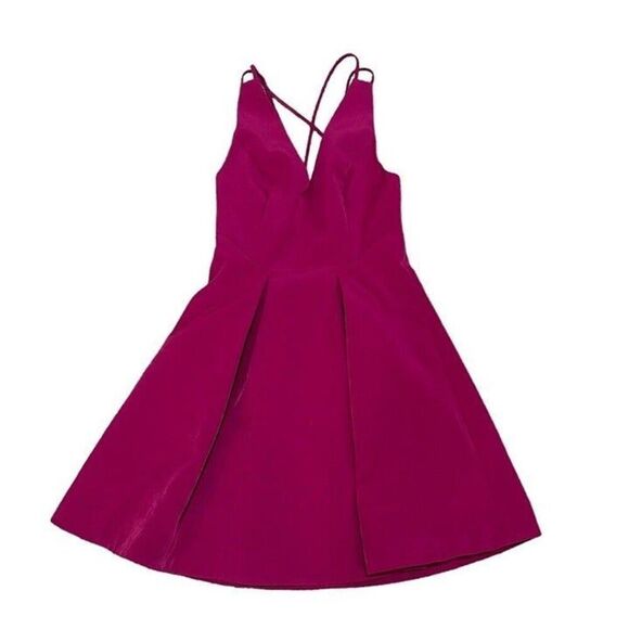 TOPSHOP magenta pink strappy fit and flare formal dress SIZE 2 - Picture 3 of 9